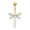 (Clear, Silver) Jewelled Firefly Silver Belly Ring 2