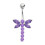 (Lavender, Silver) Jewelled Firefly Silver Belly Ring 11