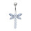 (Aqua, Silver) Jewelled Firefly Silver Belly Ring 8