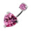 (Black, Silver) Jewelled Heart Spinal Belly Ring 9