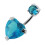 (Clear, Silver) Jewelled Heart Spinal Belly Ring 3