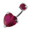 (Black, Silver) Jewelled Heart Spinal Belly Ring 11