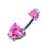 (Purple, Silver) Jewelled Hearts Spinal Belly Button Ring 9