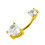 (Purple, Silver) Jewelled Hearts Spinal Belly Button Ring 12