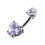 (Purple, Silver) Jewelled Hearts Spinal Belly Button Ring 7