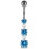 (Clear, Silver) Moving Jewelled Charms Belly Ring 3