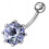 (Peridot, Silver) Single Jewelled Silver Belly Ring 7