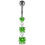 (Clear, Silver) Moving Jewelled Charms Belly Ring 9