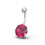 (Purple, Silver) Single Jewelled Silver Belly Ring 11