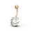 (Peridot, Silver) Single Jewelled Silver Belly Ring 3