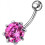 (Peridot, Silver) Single Jewelled Silver Belly Ring 9