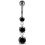 (Lavender, Silver) Moving Jewelled Charms Belly Ring 4