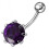 (Peridot, Silver) Single Jewelled Silver Belly Ring 10