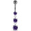 (Emerald, Silver) Moving Jewelled Charms Belly Ring 11