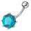 (Purple, Silver) Single Jewelled Silver Belly Ring 13