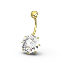 (Peridot, Silver) Single Jewelled Silver Belly Ring