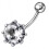(Purple, Silver) Single Jewelled Silver Belly Ring 4