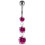 (Clear, Silver) Moving Jewelled Charms Belly Ring 12