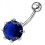 (Peridot, Silver) Single Jewelled Silver Belly Ring 5