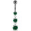 (Clear, Silver) Moving Jewelled Charms Belly Ring 7