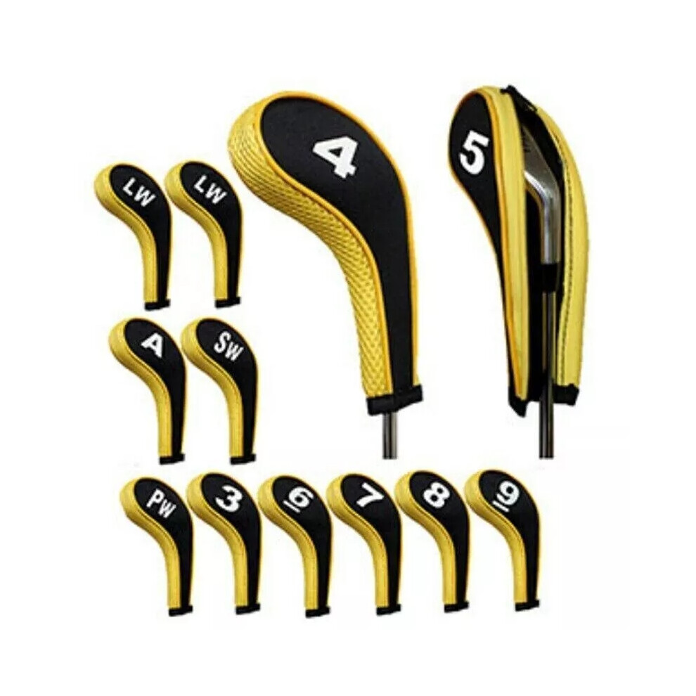 (Yellow) Sale 12X Golf Head Cover Iron Putter Driver Headcover Protective Set Club Covers Yellow