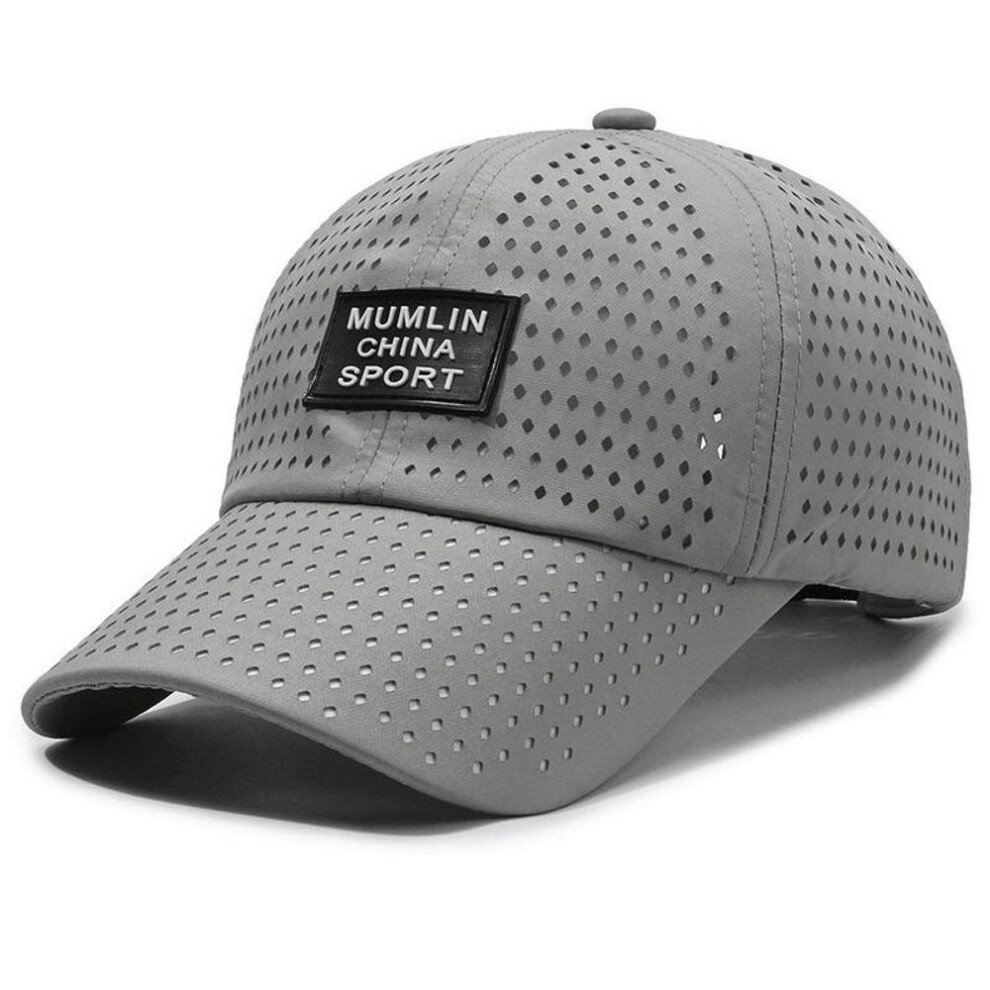 (light grey, 56cm-60cm) New Unisex Quick Drying Cap Lightweight And Breathable Mesh Hat Outdoor Baseball Cap For Fishing Climbing