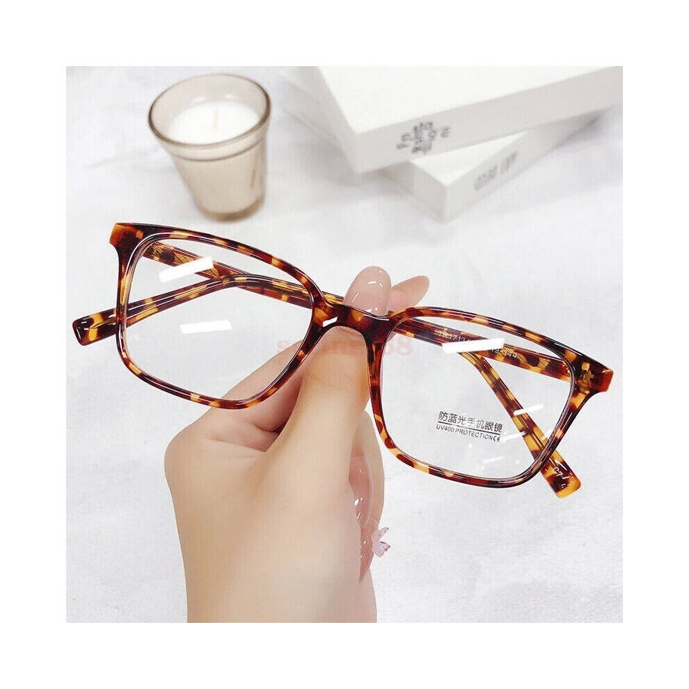 (Tortoiseshell) Men Womens Eyeglass Frames TR90 Blue Light Blocking Glasses Frame  HOT