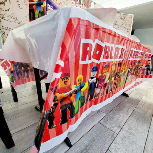 (Tablecloth)Παιχνίδι Roblox Θεματικά Είδη Πάρτι Για Παιδιά Μ banners Διακοσμήσεις για Κέικ