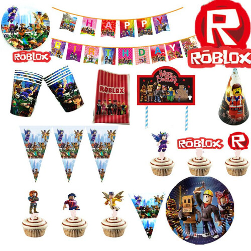 (Tablecloth)Παιχνίδι Roblox Θεματικά Είδη Πάρτι Για Παιδιά Μ banners Διακοσμήσεις για Κέικ 2