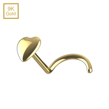 9K Gold Heart Nose Screw