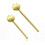 (Straight End) 14K Solid Gold Plain Bead Ball Top Nose Stud 1