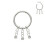 (Silver, 8mm) 316L Surgical Steel 3 CZ Stones Dangling Hinged Segment Clicker Ring 1