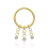 (Silver, 8mm) 316L Surgical Steel 3 CZ Stones Dangling Hinged Segment Clicker Ring 2