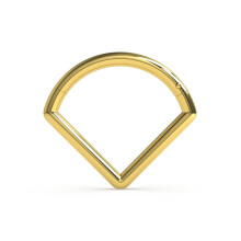 (Gold, 10mm) 316L Surgical Steel V-Shape Hinged Segment Ring