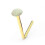 (Aurora Borealis Opal, 1.5mm) 9K Gold L-Shaped Crystal Nose Stud 4