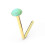 (Fuschia Opal, 1.5mm) 9K Gold L-Shaped Crystal Nose Stud 7