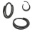 (Silver, 12mm) 316L Surgical Steel Double Row Twisted Hinged Segment Clicker Ring 6