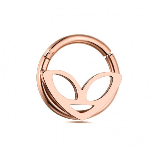 (Rainbow, 8mm) 316L Surgical Steel Alien Head Hinged Segment Clicker Ring 2