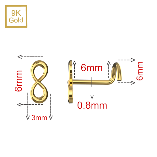 9K Gold Infinity Nose Screw 2
