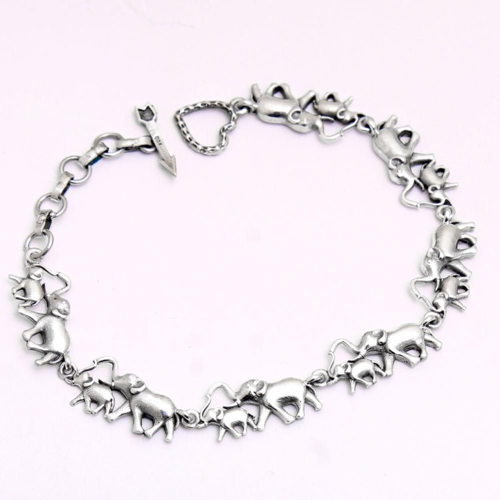 Silver Bracelet, 7 To 8 Inch Bracelet, Animal Jewelry, Elephant Bracelet, Gifts For Her
