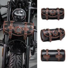 Vintage PU Leather Motorcycle Tool Bag – Waterproof Handlebar Saddle Pouch
