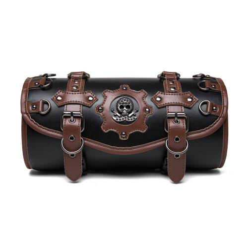 Vintage PU Leather Motorcycle Tool Bag – Waterproof Handlebar Saddle Pouch 2