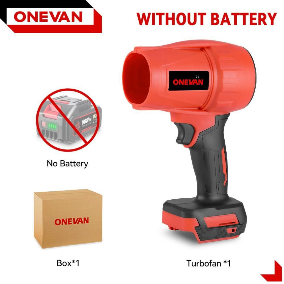 (Without battery) Onevan 2000w Brushless Turbo Jet Fan 200m/s Cordless Electric Air Blower Violent Handheld Power Tool For Makita 18v Battery
