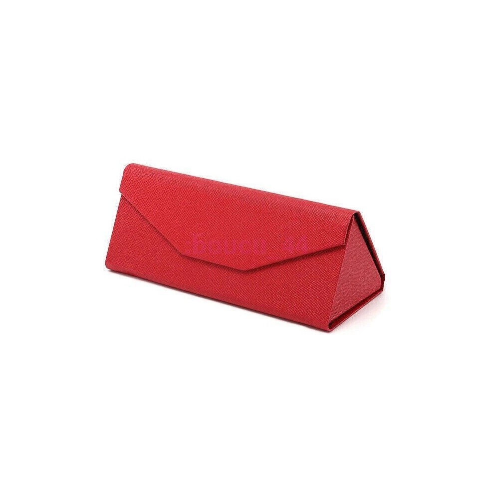 (Red) Portable Hard Glasses Box Eyeglass Case Sunglasses Eyewear Protector Boxs