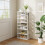 Living And Home (White,50cm W) 8-Tier Shoe Rack with Side Hooks 1