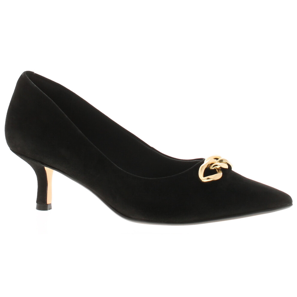 (Black, 4 (Adults')) Clarks Womens Kitten Heels Violet 55 Suede Leather black UK Size