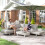 Outsunny Outsunny 3pc Rattan Wicker Sofa Set with Tea Table & Cushions, Grey 1