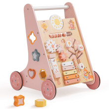 Robotime ROBUD Wooden Baby Push Walker Forest Vitality, Pink
