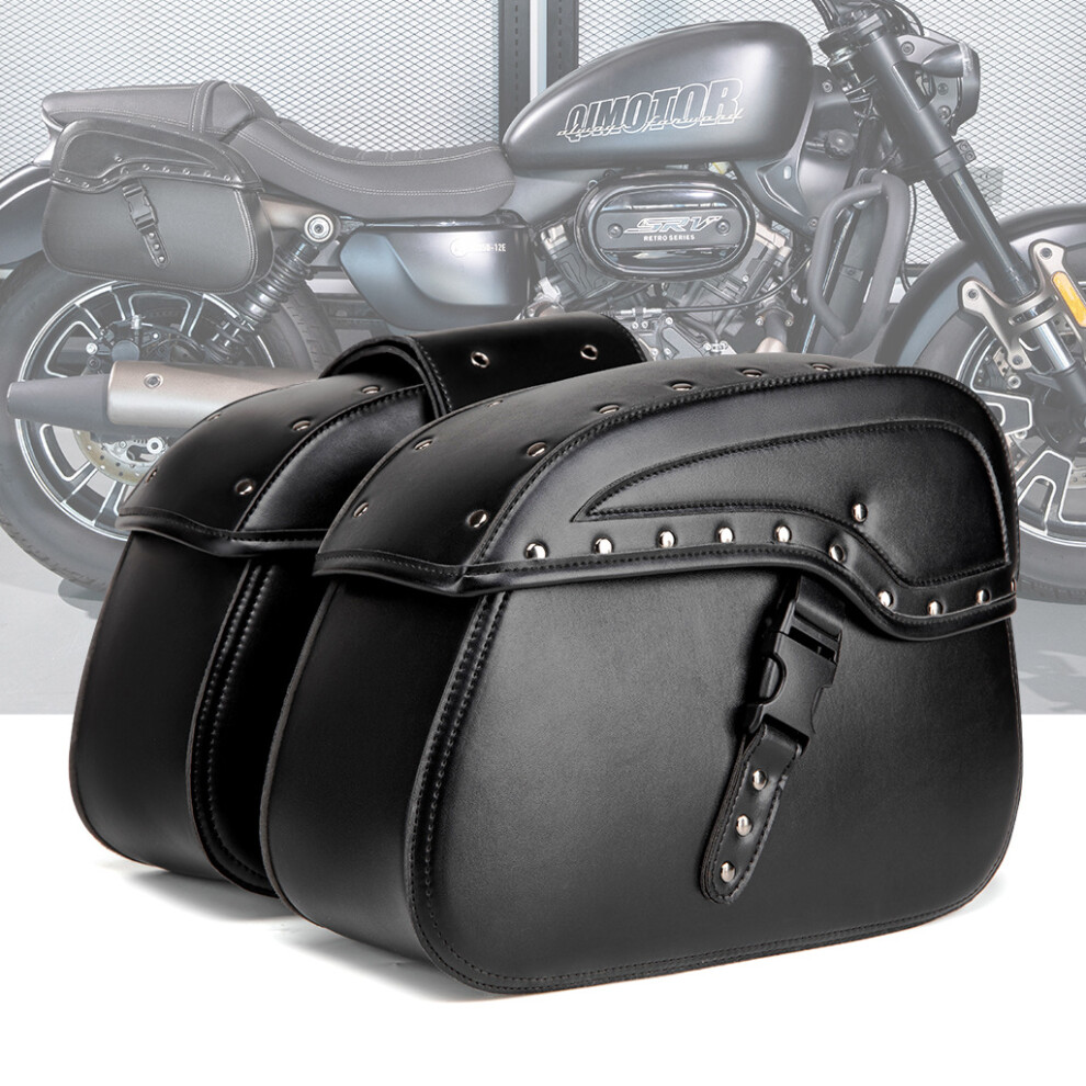 ( Black1(One pair)) Punk Motorcycle Saddlebags - Edgy Cruiser Side Cases for Custom Bike Accessories