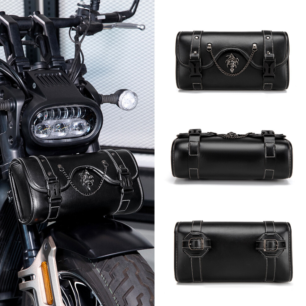 ( Black1(Single pack)) Motorcycle Front Storage Bag - Waterproof Large Capacity Handlebar Pouch for Bike Customization